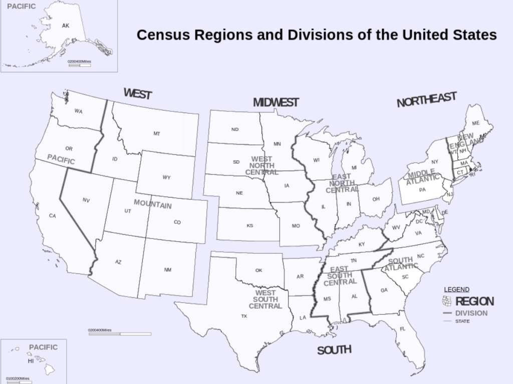 Census Regions and Division of the United States