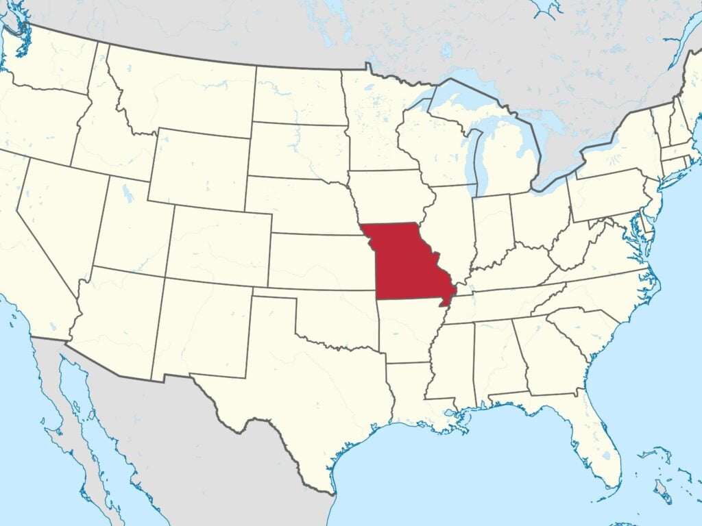 Missouri on US map