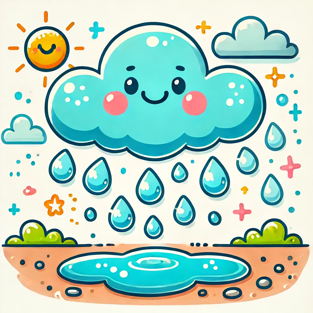 a cartoon of a rain cloud to represent Southern Phrases for Rain