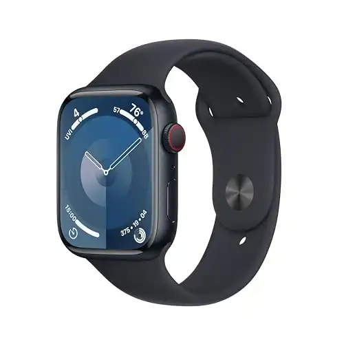 Apple Watch Series 9 [GPS + Cellular 45mm] with Sport Band, Fitness Tracker, Blood Oxygen & ECG Apps, Retina Display